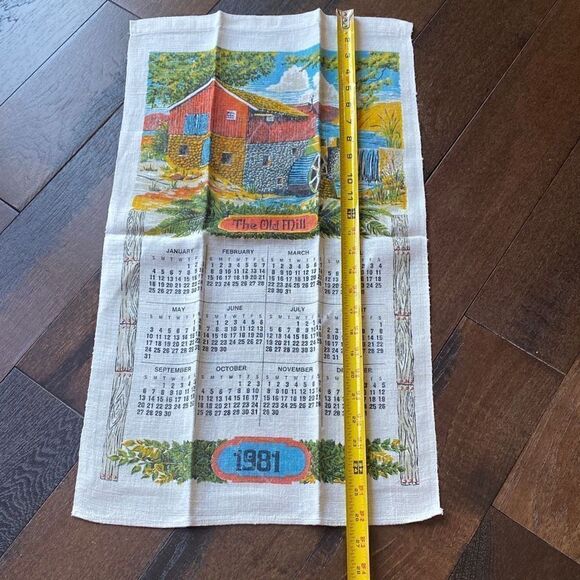Vintage look calendar wall hanging dish towel 1981 - Picture 5 of 5